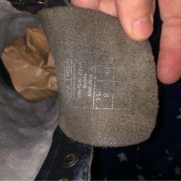 👽 Dr Marten splatter paint back boots size 8 US soft leather SPECIAL $65 BONES - Picture 2 of 7